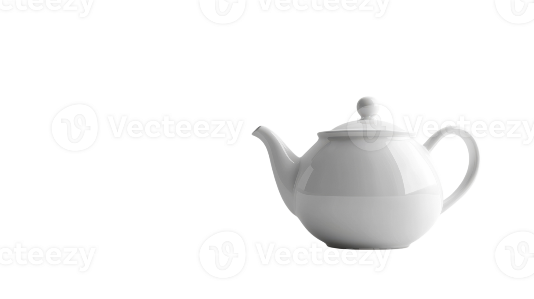 Elegant White Teapot Displayed on a Milky White Background Perfect for Kitchen Decor and Culinary Arts Promotion. png
