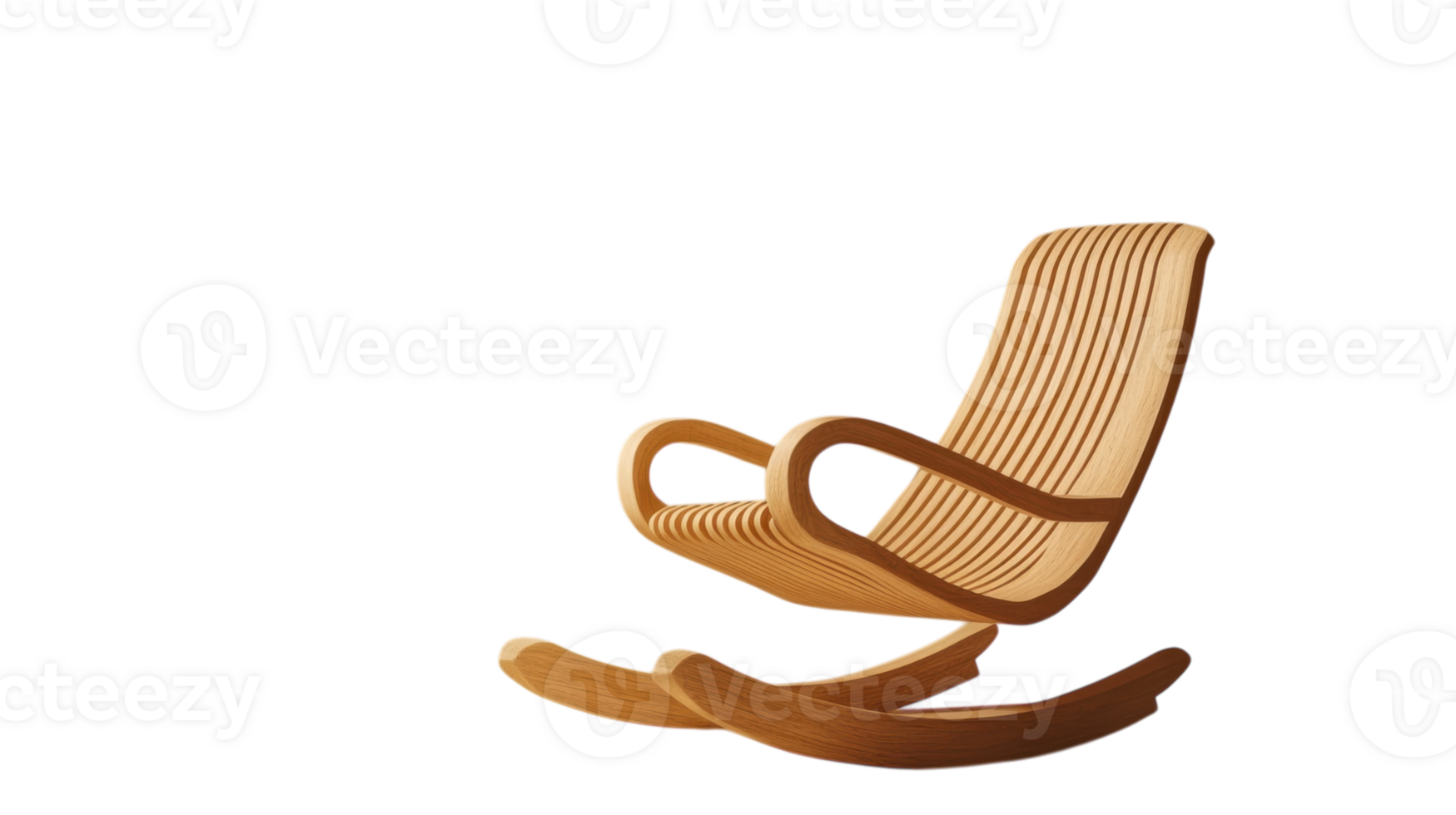 Elegant Wooden Rocking Chair on a Solid Tan Background Ideal for Home Decor and Interior Design Projects Featuring a Classical Touch. png