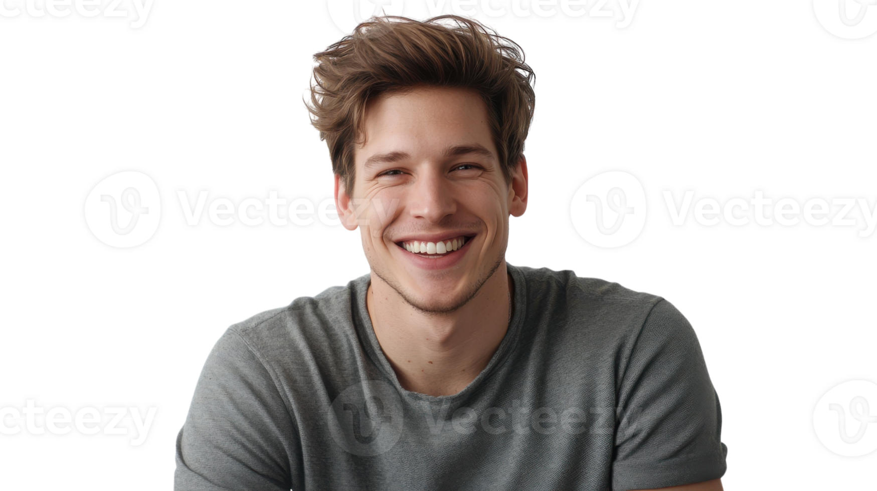 Captivating Image of a Young Adult Man Grinning Mischievously Ideal for Social Media Campaigns and Advertising. png