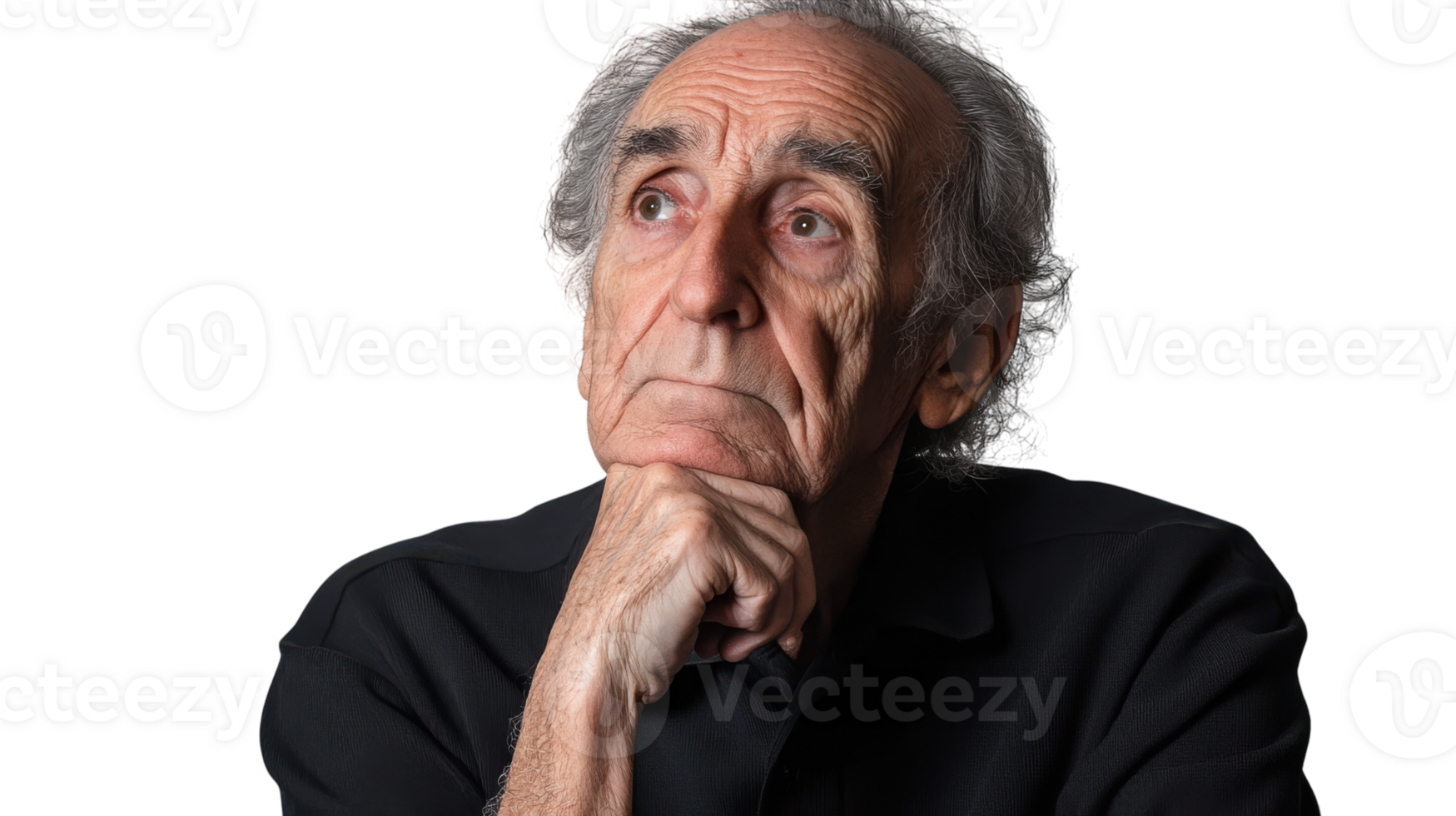 Thoughtful Elderly Man Reflecting on Life, Capturing the Essence of Wisdom and Experience in Portrait Photography. png
