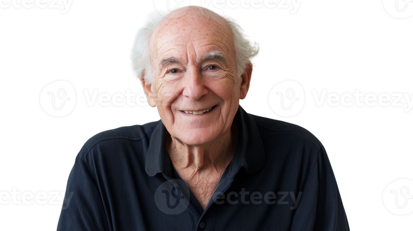 Heartwarming Image of an Elderly Man Smiling Softly, Ideal for Use in Family Publications, Health Campaigns, or Supportive Materials Promoting Positive Aging. png