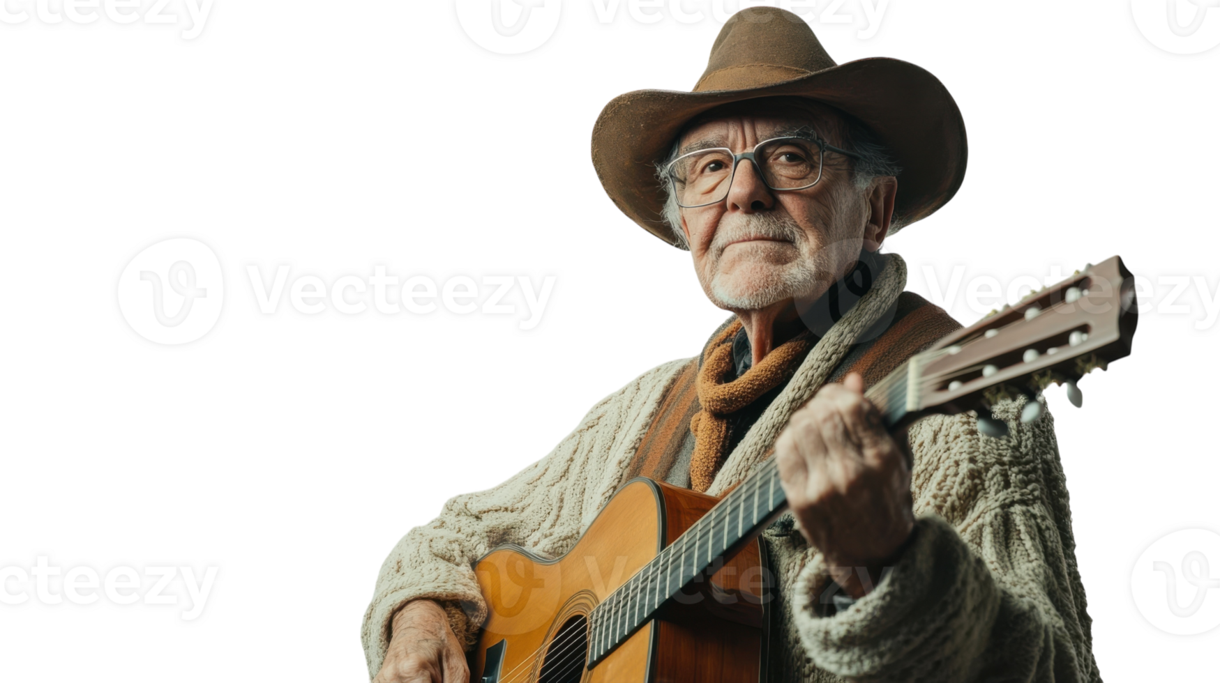 A Captivating Portrait of an Elderly Folk Musician Radiating Musical Heritage and Cultural Storytelling. png