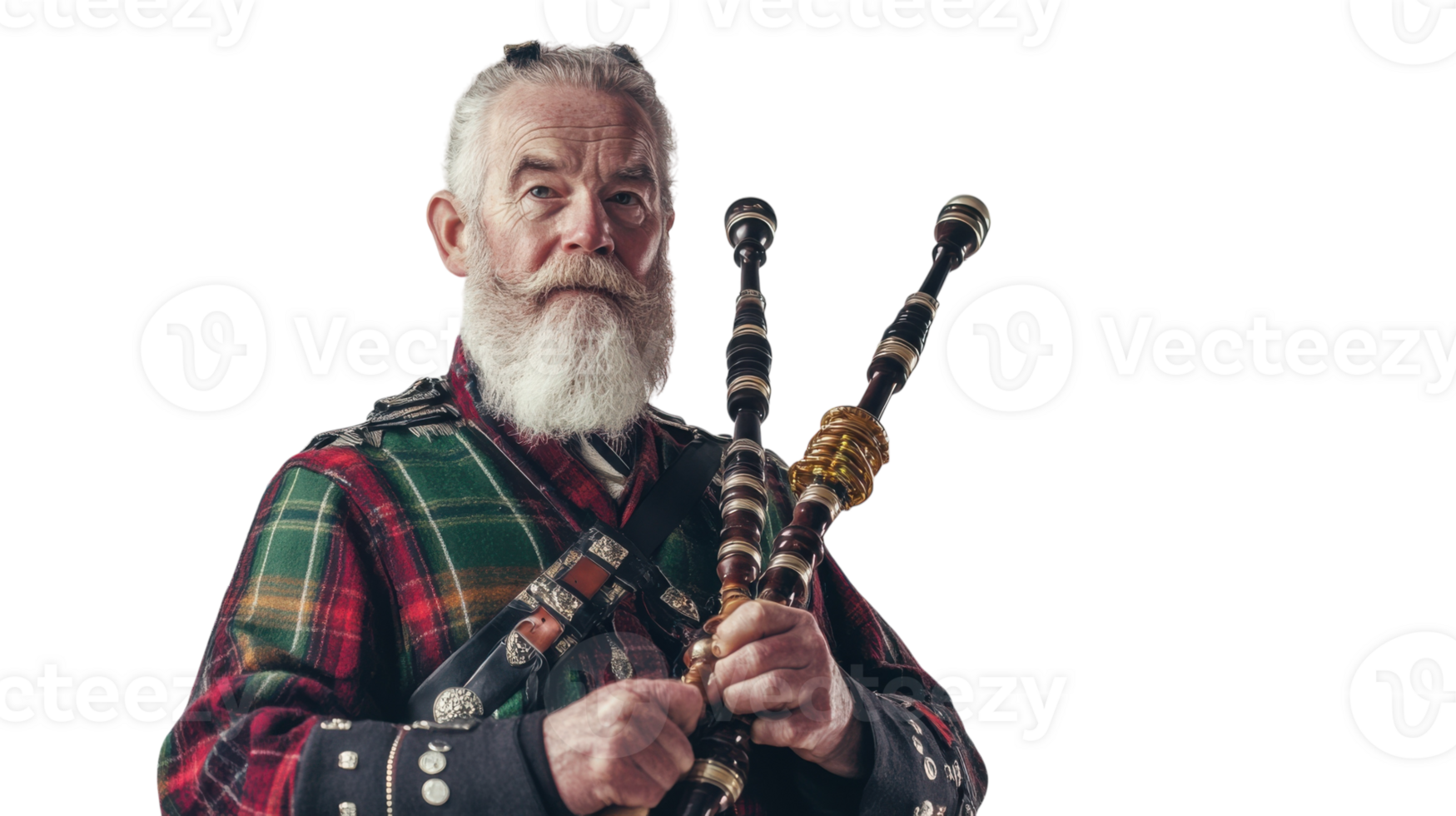 Captivating Image of an Elderly Man Wearing a Traditional Scottish Kilt, Perfect for Cultural Celebrations and Heritage Promotions. png