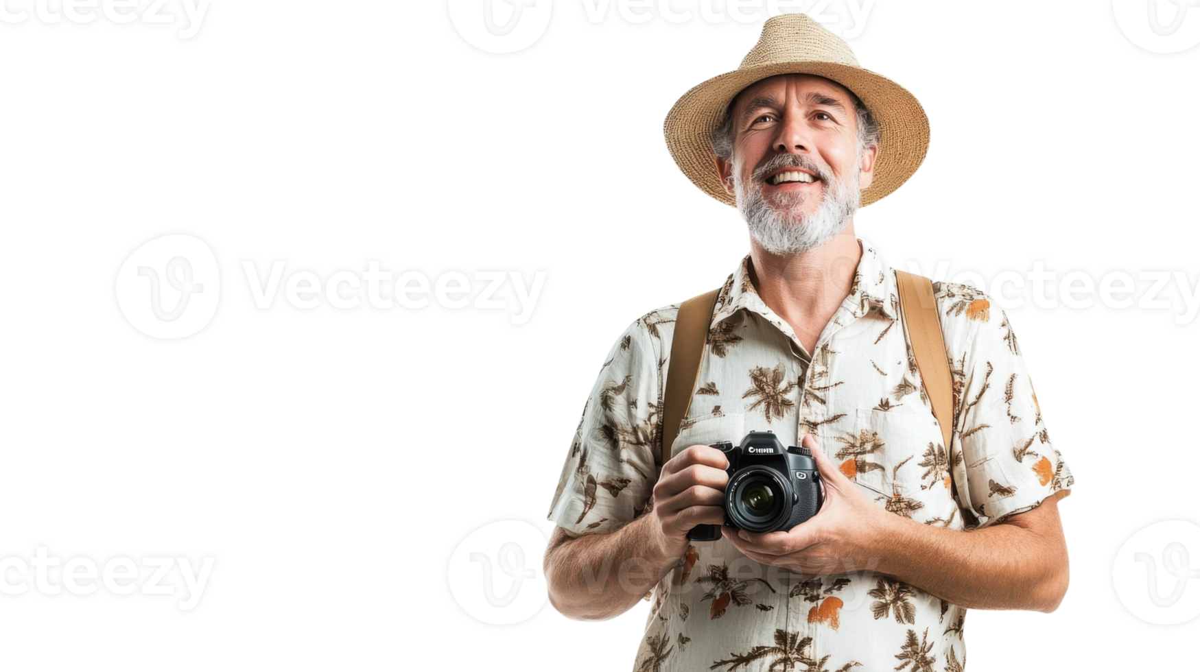 A Portrait of an Elderly Man in Comfortable Casual Vacation Attire Perfect for Travel Blogs and Lifestyle Magazines. png