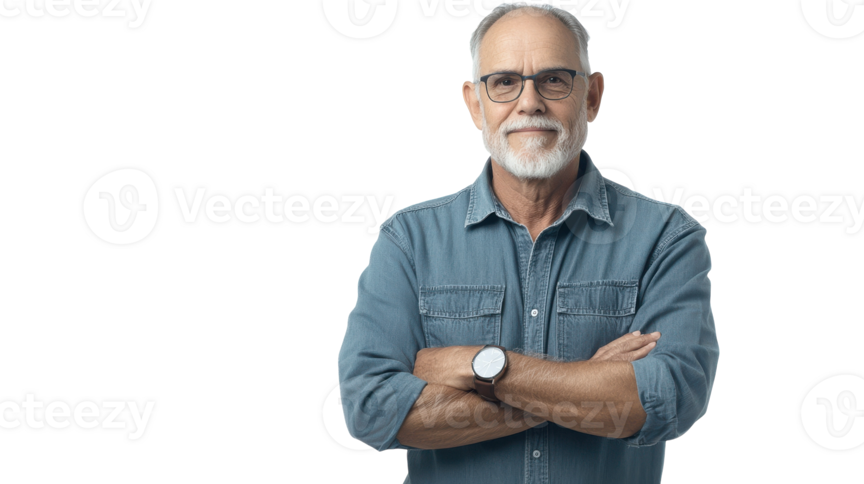 A Thoughtful Portrait of an Elderly Man in Casual Attire Perfect for Personal Reflections, Family Gatherings, or Memorable Moments. png