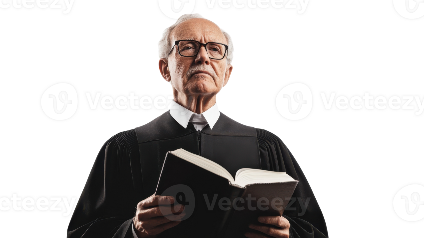 An elderly gentleman adorned in a choir robe, passionately holding a hymn book, captures the essence of musical devotion and community spirit in a church setting.. png