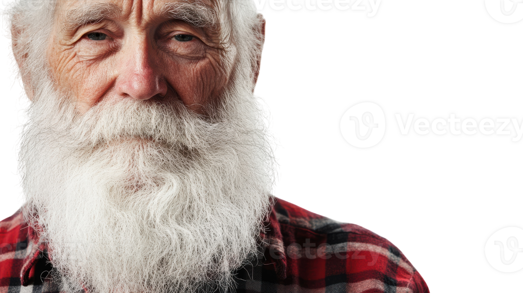 An old man with a thick white beard wearing a hat, portraying a sense of wisdom and kindness, perfect for illustrating themes of age, experience, and tradition in creative projects.. png