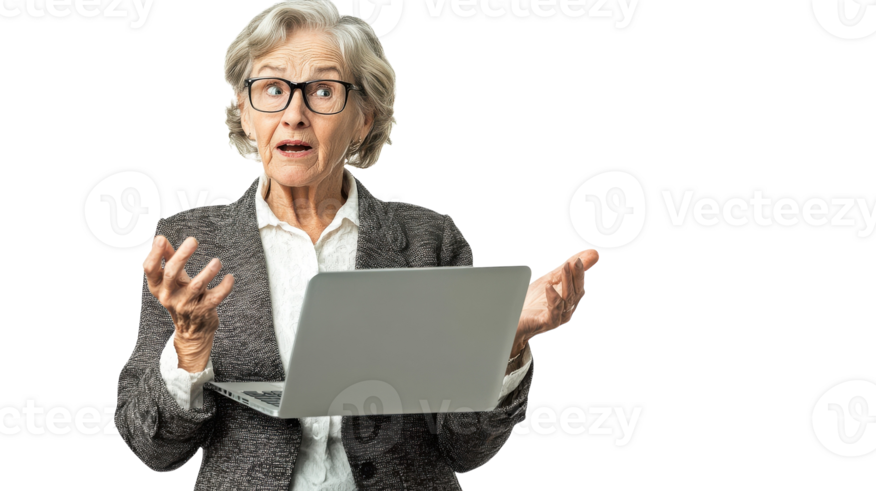 A Portrait of an Older Woman Dressed in Business Casual Attire, Perfect for Depicting Professionalism and Experience in Corporate Contexts. png