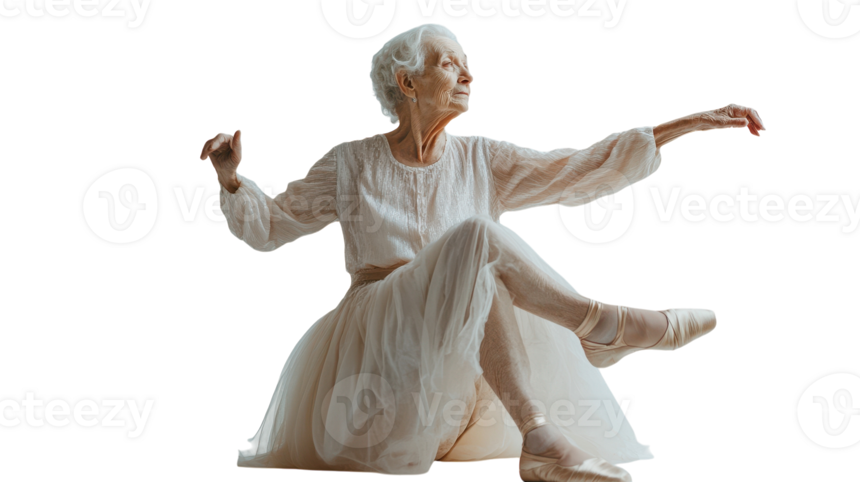 An Inspirational Image of an Elderly Woman in a Dance Rehearsal Outfit, Capturing the Spirit of Passion and Dedication in Dance Practice. png