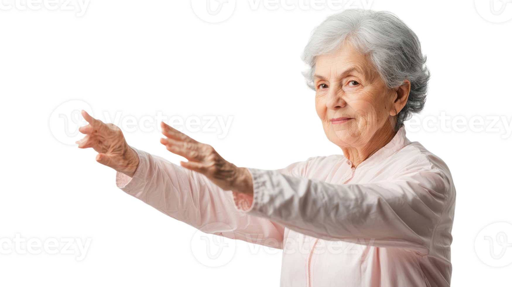 Dynamic Fitness Session with an Experienced Woman Fitness Instructor Showcasing Motivational Energy and Positivity for Inspiring Seniors. png