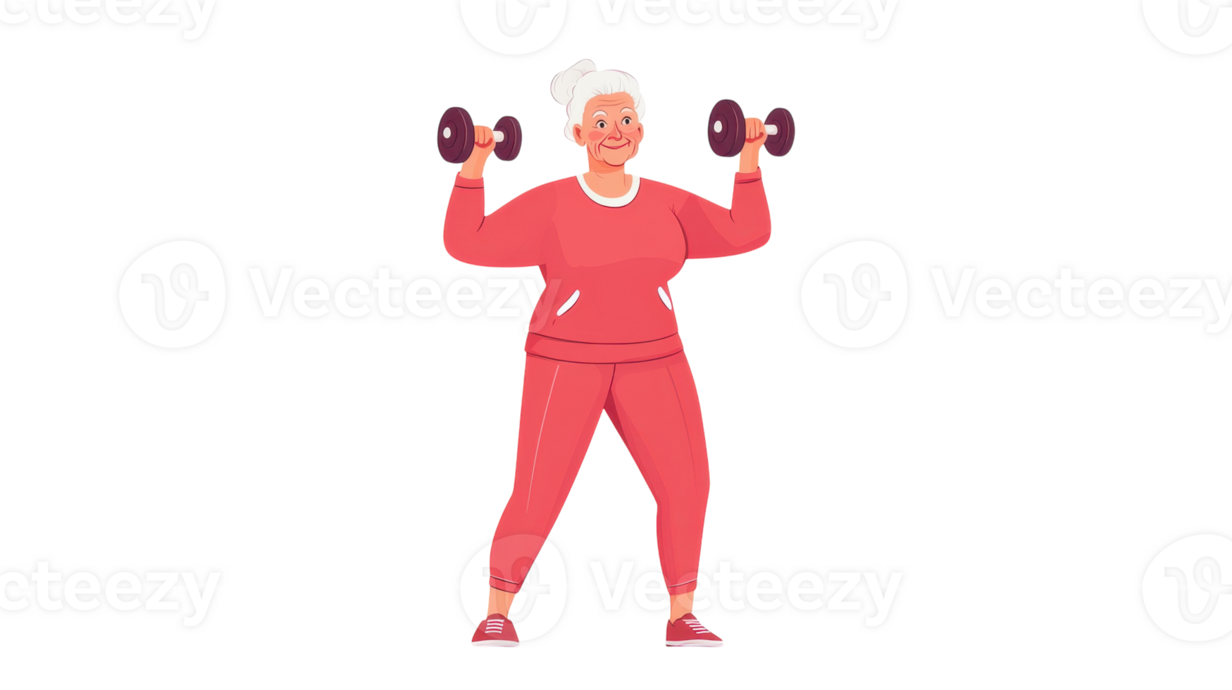 An old woman in a simple tracksuit holding a book, symbolizing wisdom and relaxation, perfect for promoting lifestyle or fitness themes.. png