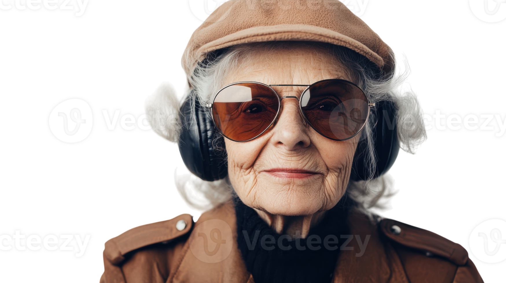 An Inspirational Image of an Elderly Woman in a Pilot's Uniform, Perfect for Aviation and Empowerment Themes. png