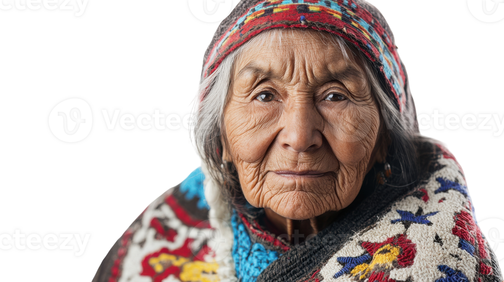 An Old Woman Representing Traditional Native American Culture and Heritage, Ideal for Illustrating Wisdom and Tradition in Various Creative Projects. png