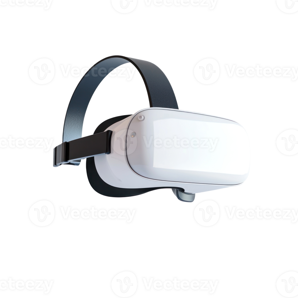 a VR headset suspended in mid air, 3d concept, hdr, against a white background isolate png