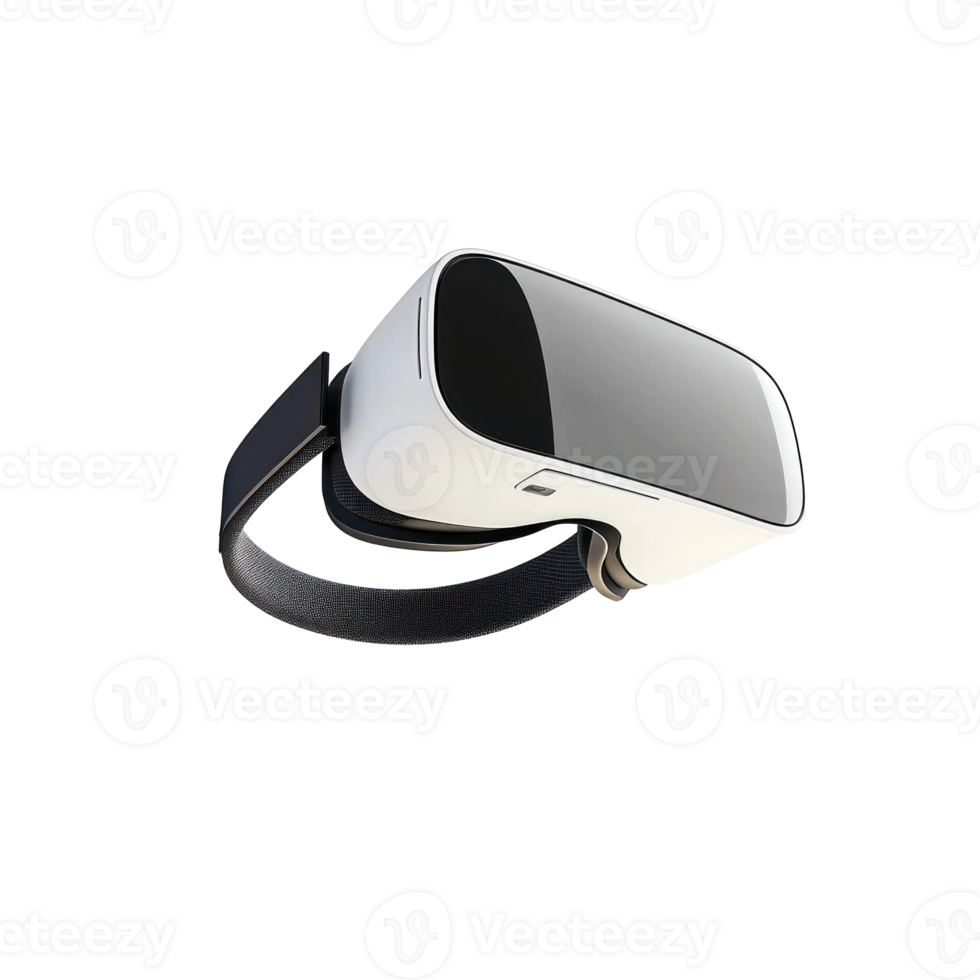 a VR headset suspended in mid air, 3d concept, hdr, against a white background isolate png
