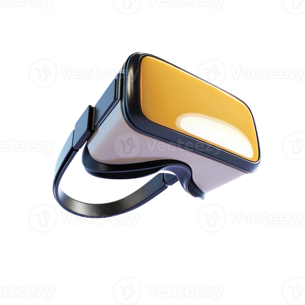 a VR headset suspended in mid air, 3d concept, hdr, against a white background isolate png