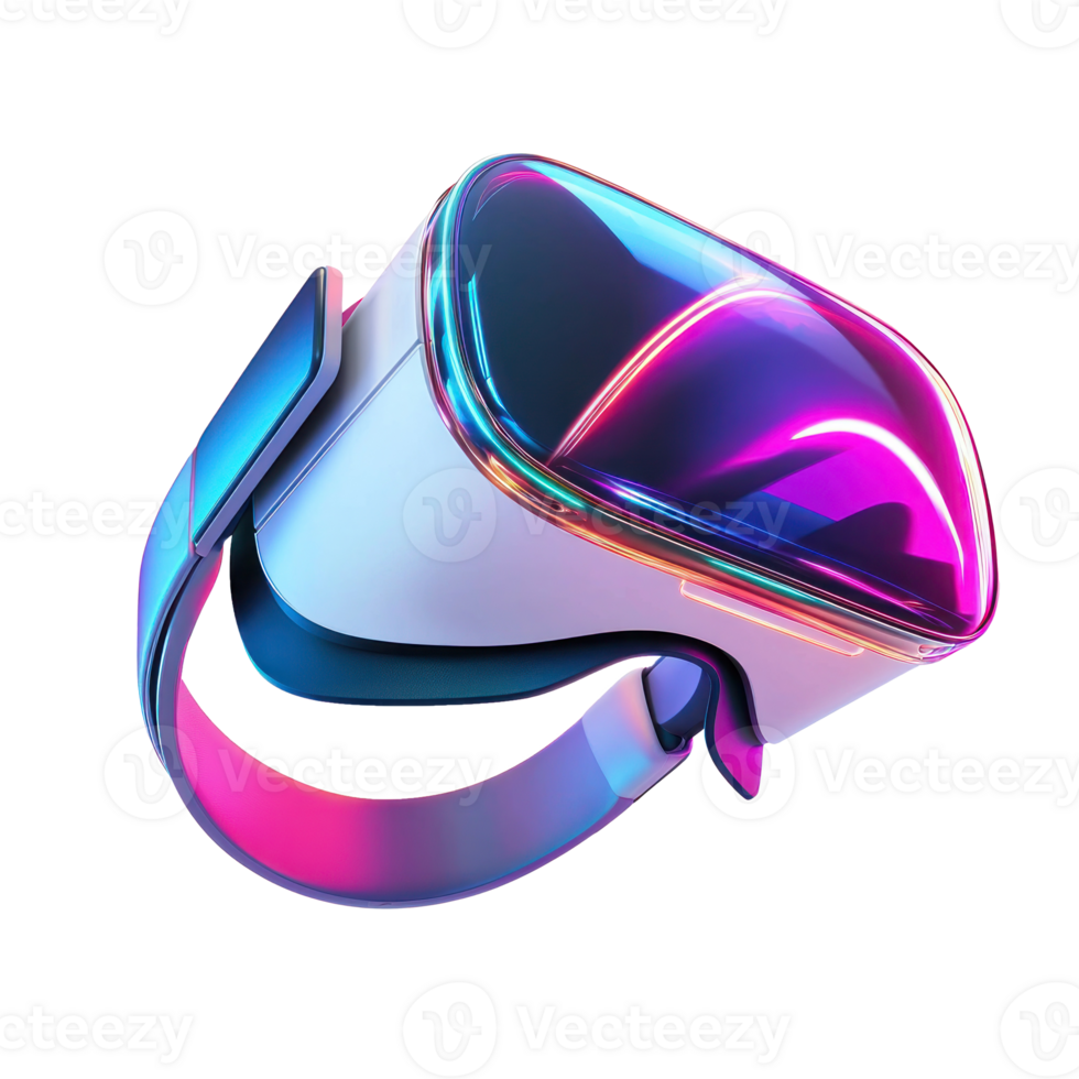 a VR headset suspended in mid air, 3d concept, hdr, against a white background isolate png