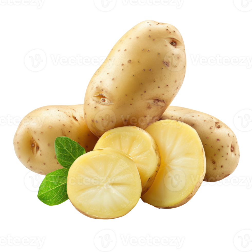 Potatoe, clipping path isolate on transparency background png