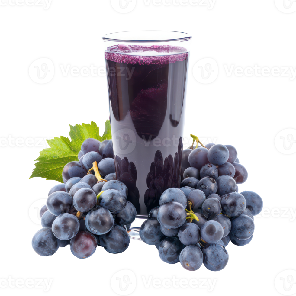 Blue grapes juice front view isolate on transparency background png