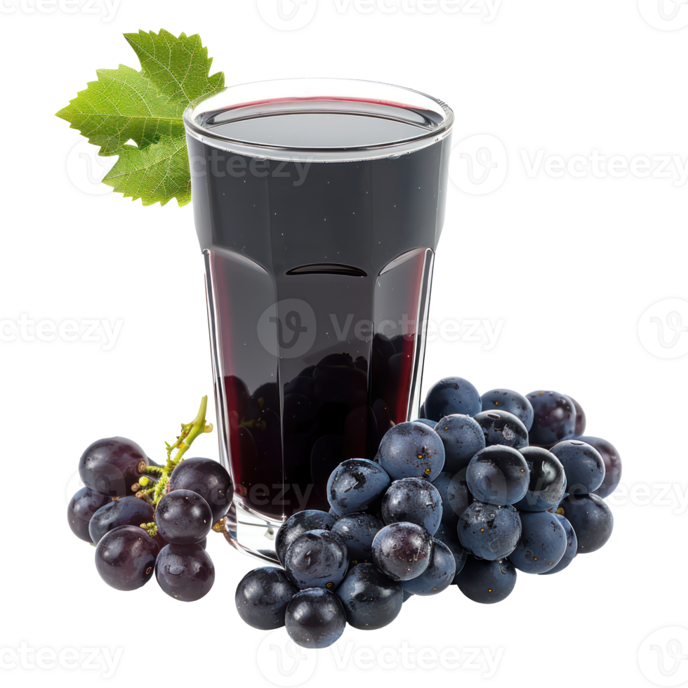 Blue grapes juice front view isolate on transparency background png