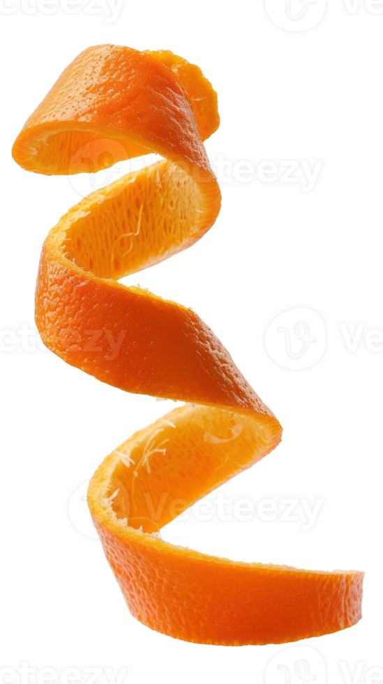 1 single long orange peel isolate on transparency background png