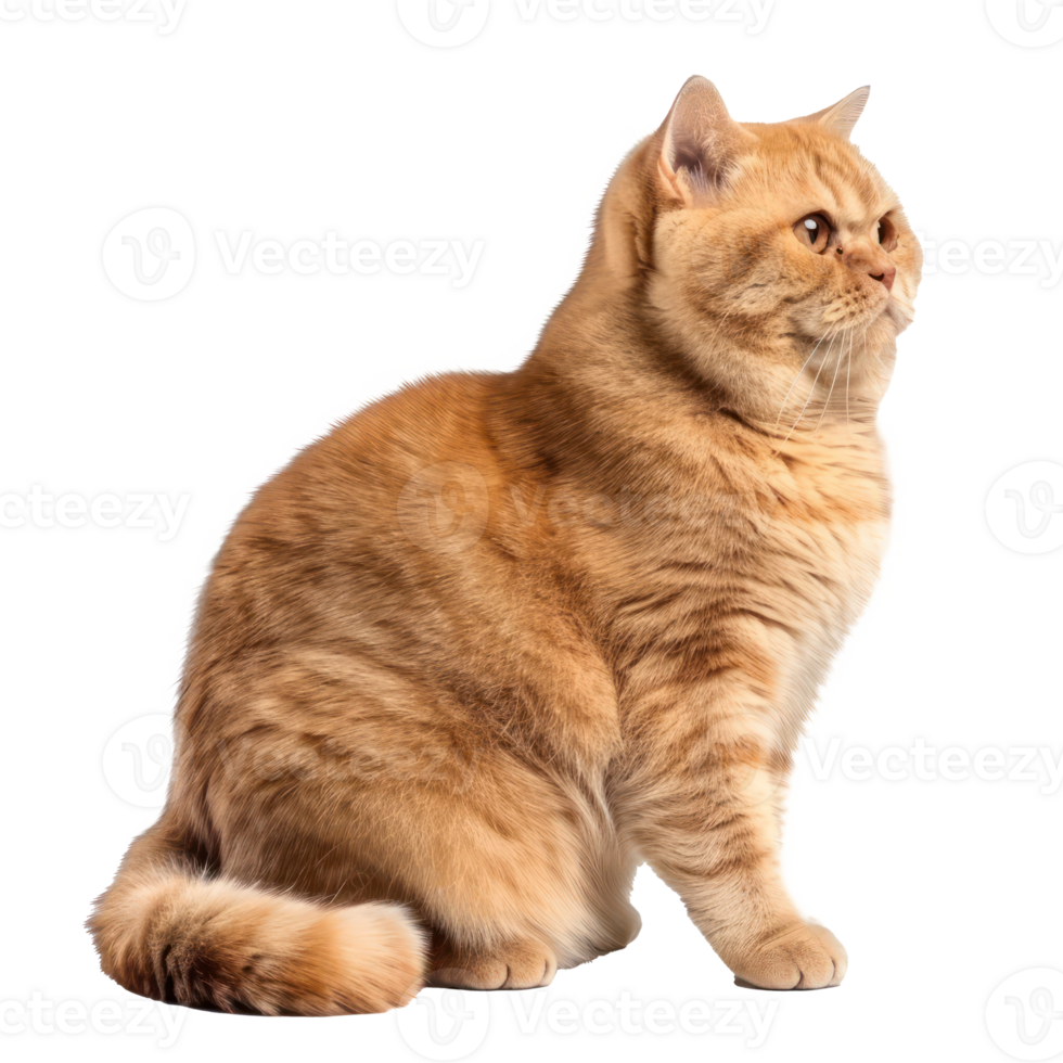 British Shorthairs cat side view full body isolate on transparency background, png