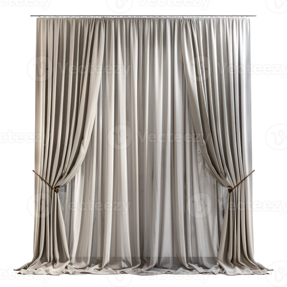 Curtains front view full length isolate on transparency background png