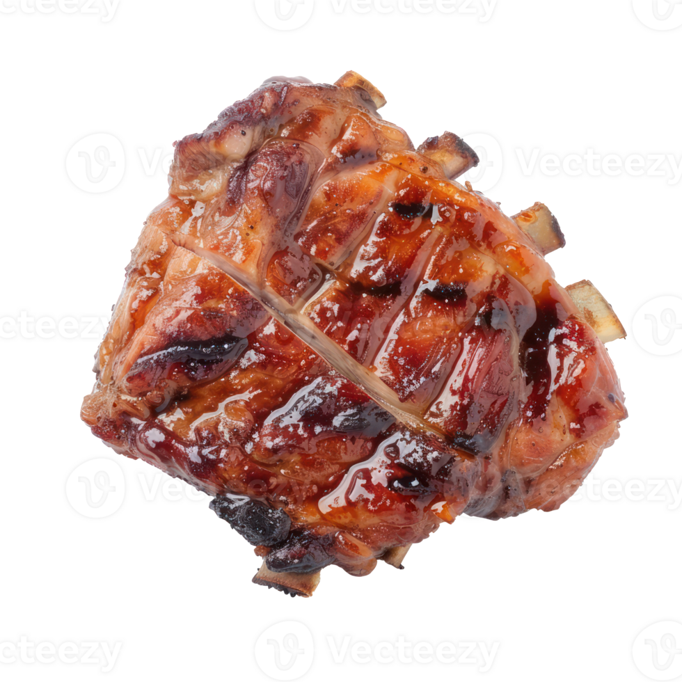 a piece of meat on a grill on a transparency background png