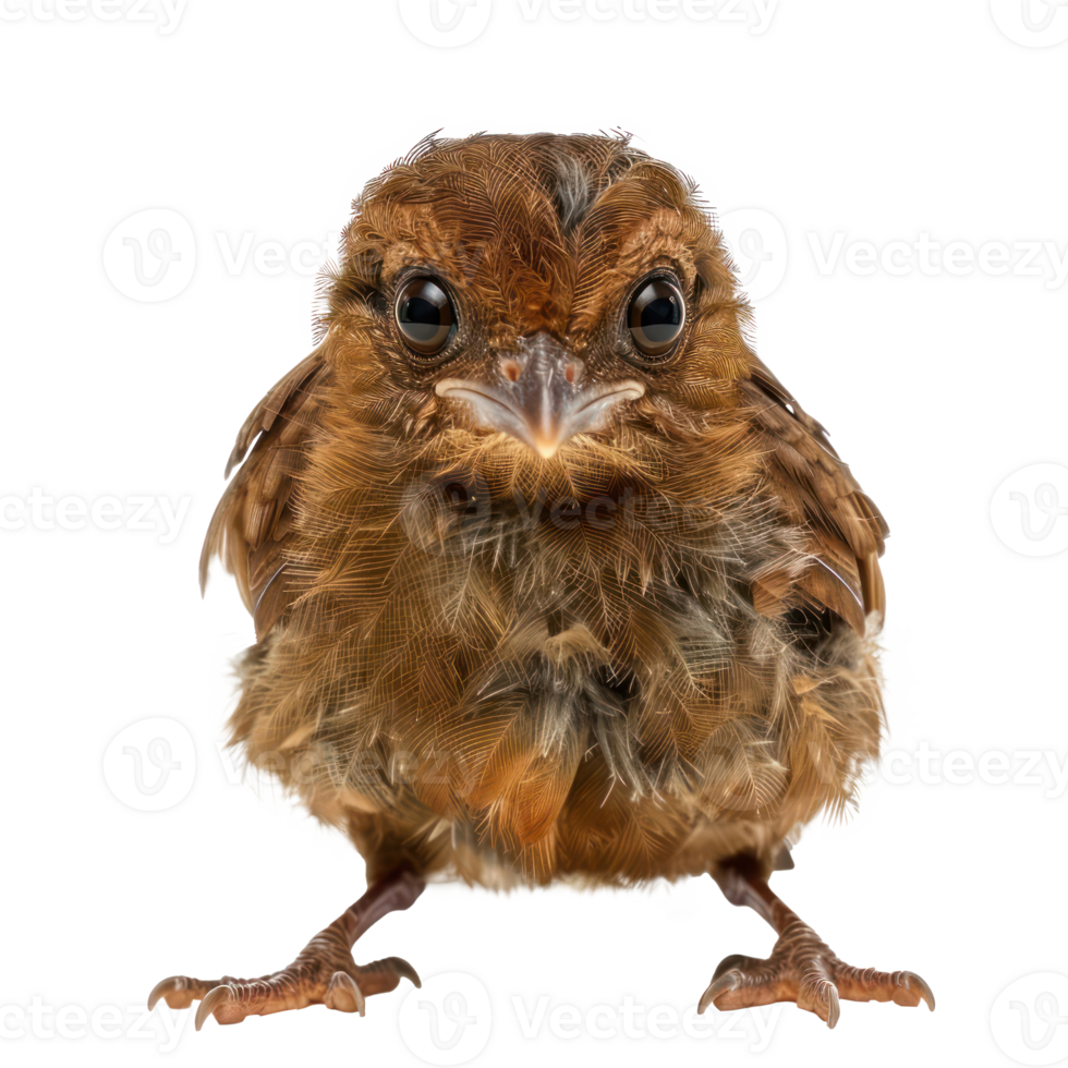 Oilbird front view full body isolate on transparency background, png