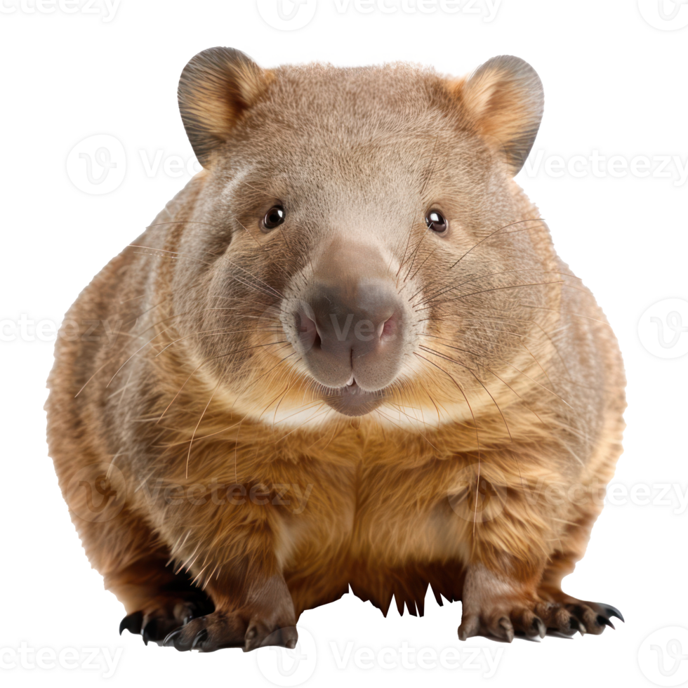 a brown and white wombat on a transparent background png