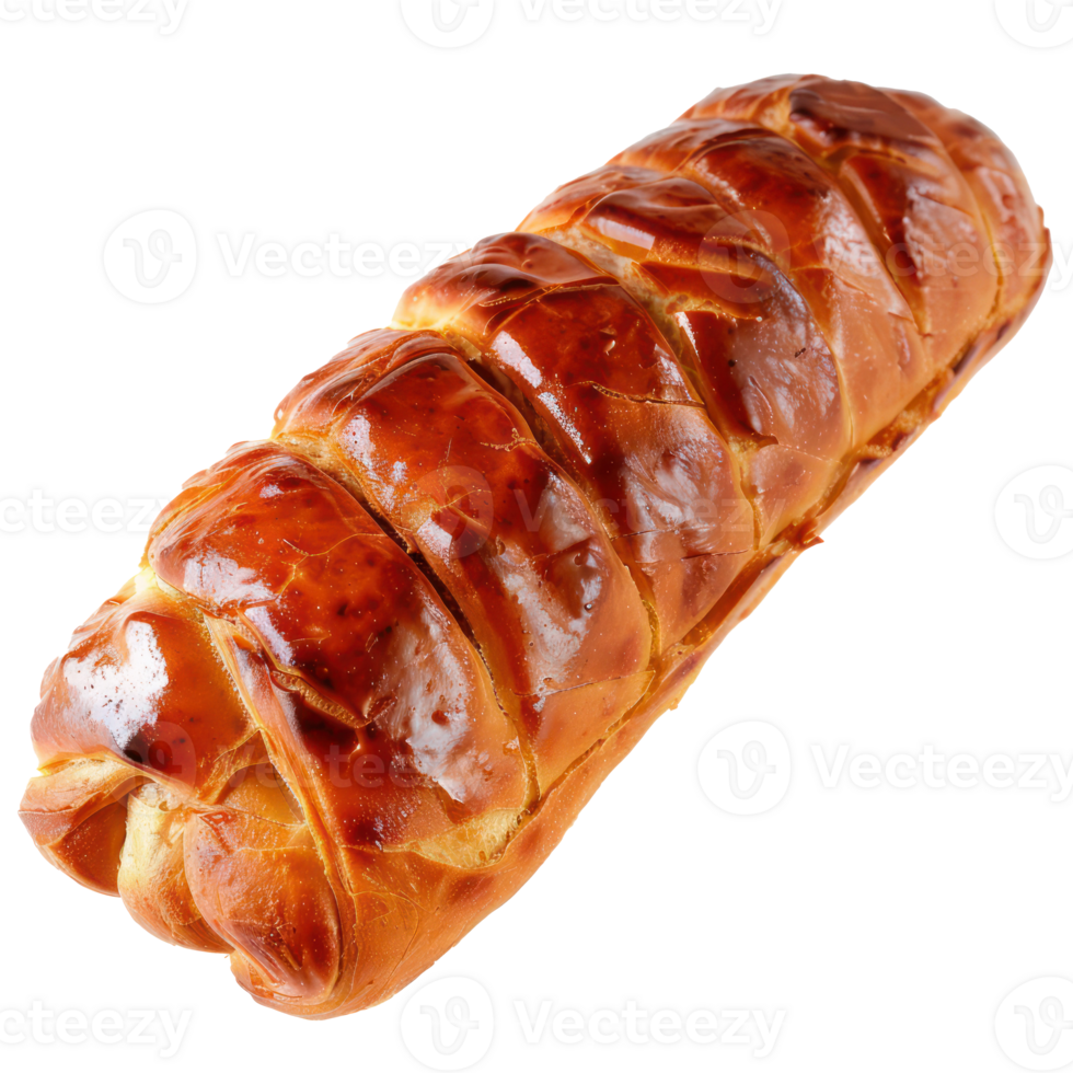 a long bread loaf on a transparent background png