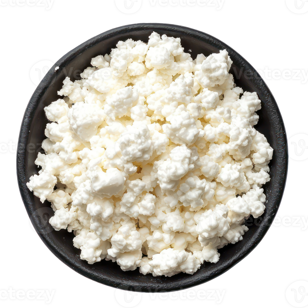 cottage cheese in a bowl on transparency background png