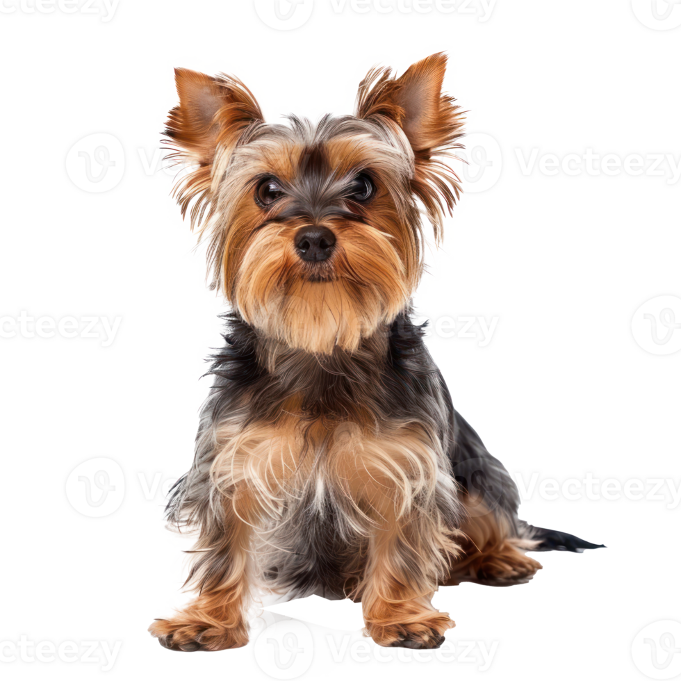 Yorkshire Terriers front view full body isolate on transparency background png