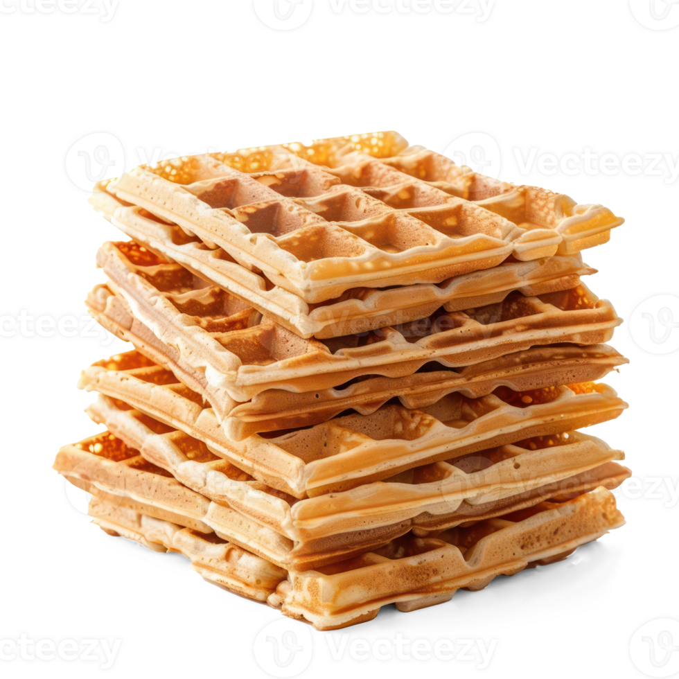 stack of waffles on a transparency background png