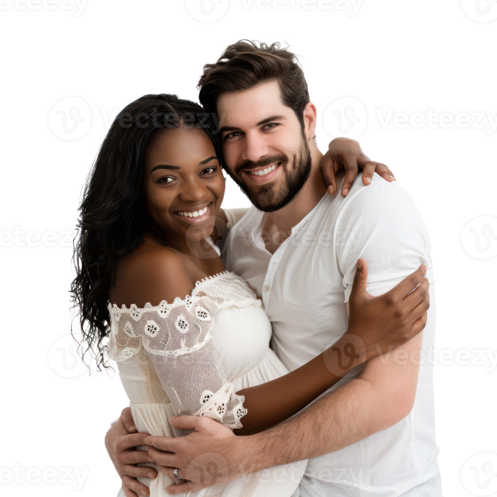 an attractive couple hugging and smiling png