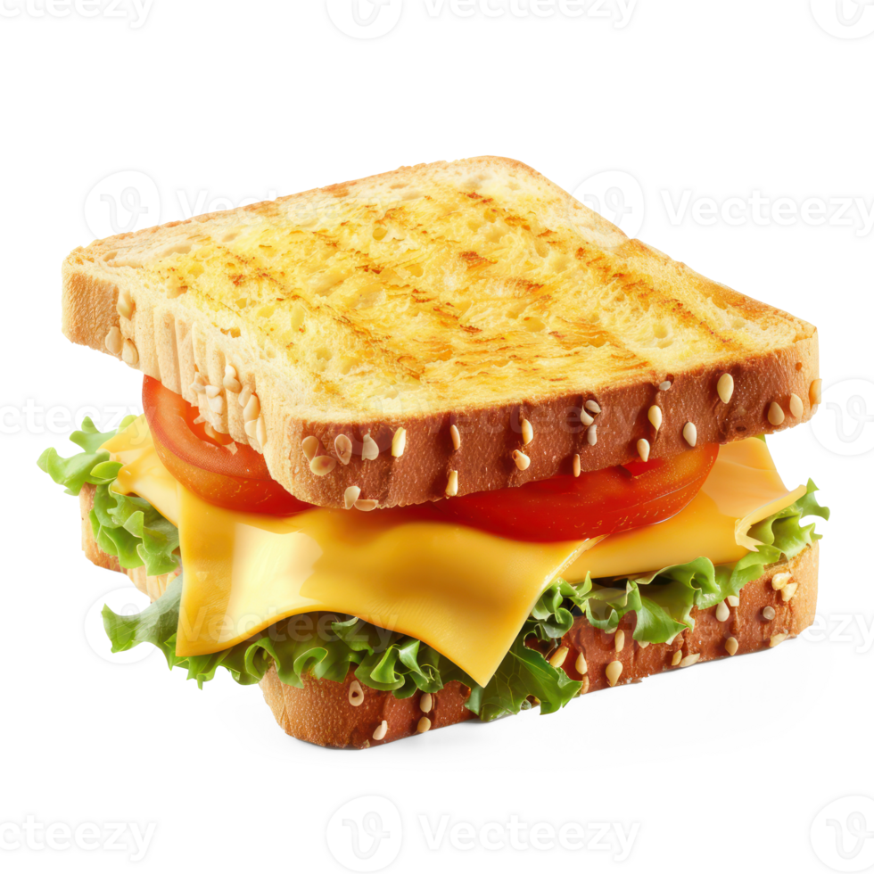 grilled cheese sandwich with tomato and lettuce on a transparency background png