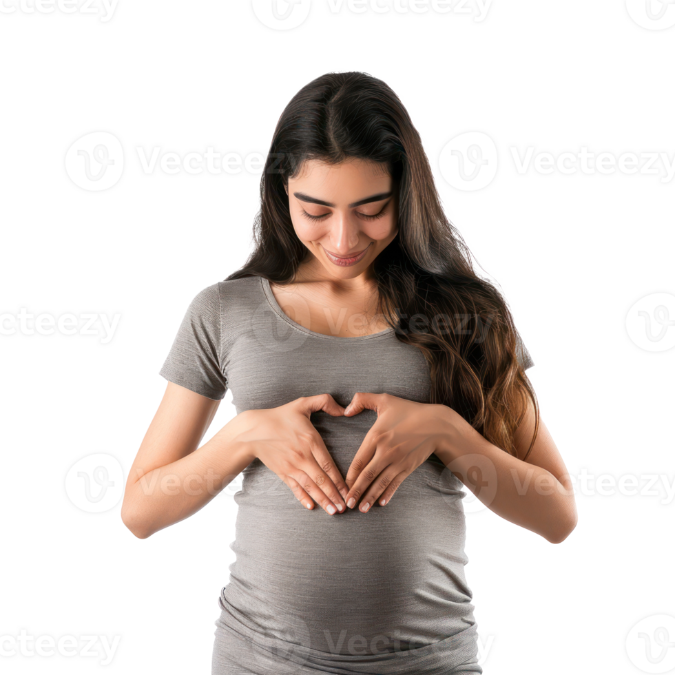 pregnant woman making heart shape with hands png