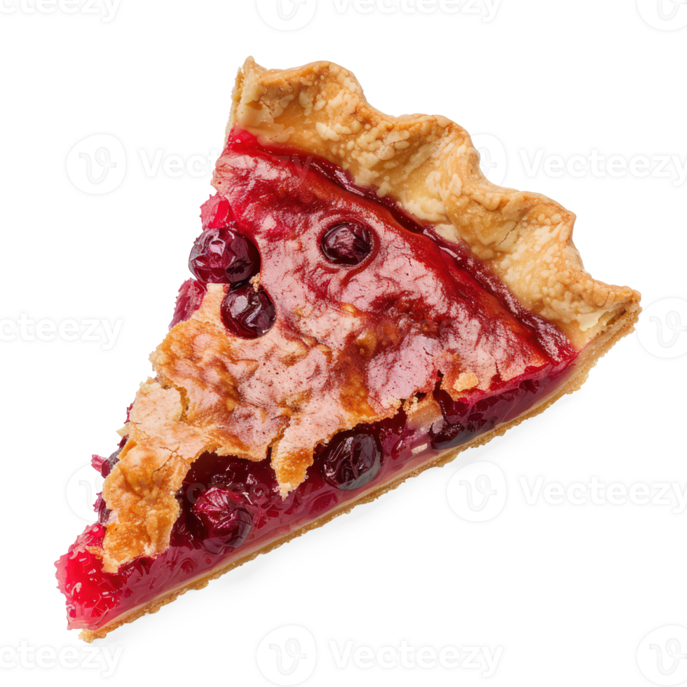 slice of cranberry pie on a transparency background png