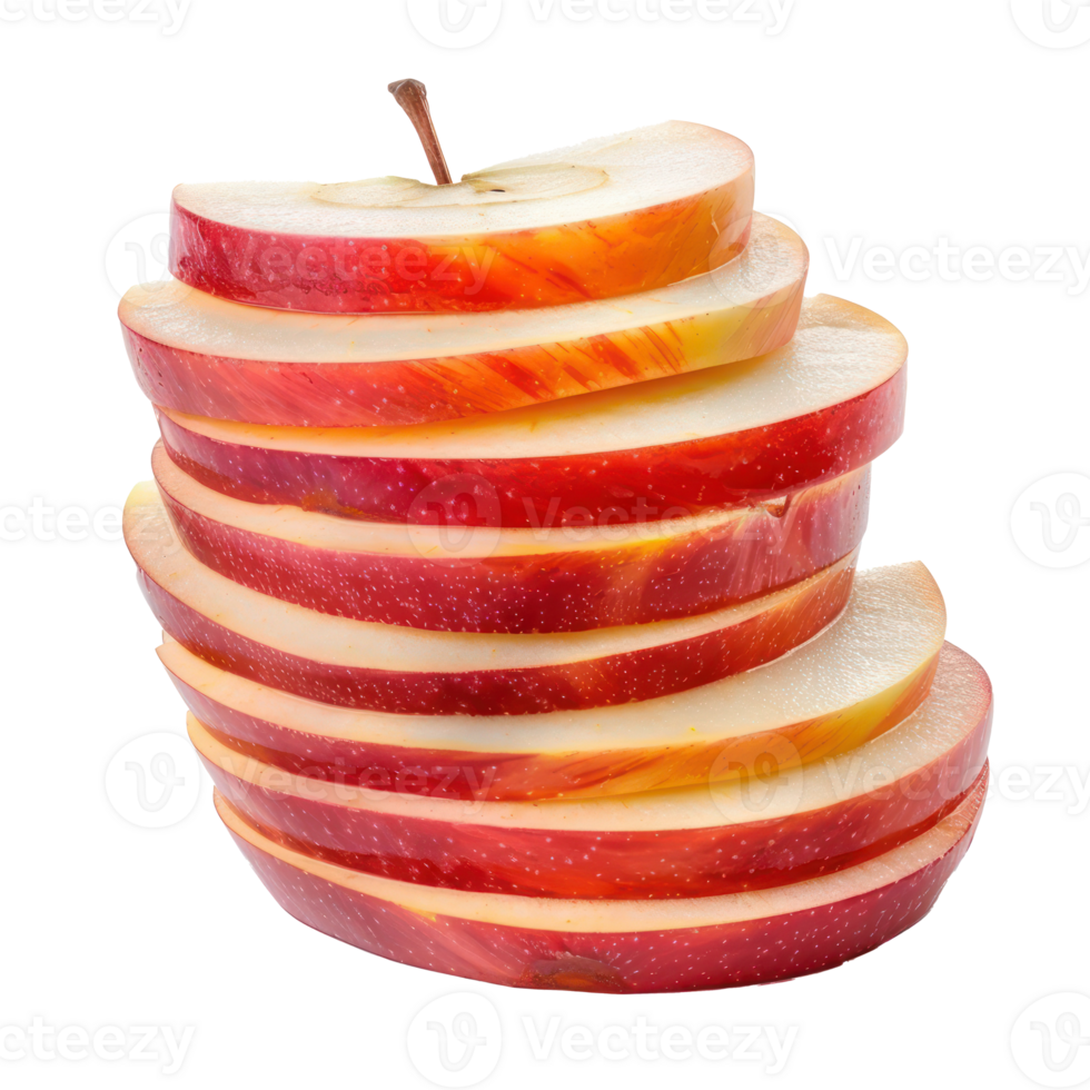 a stack of sliced red and yellow apples png