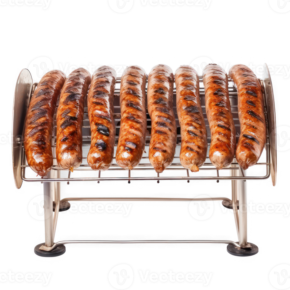 sausages on a grill with a transparent background png