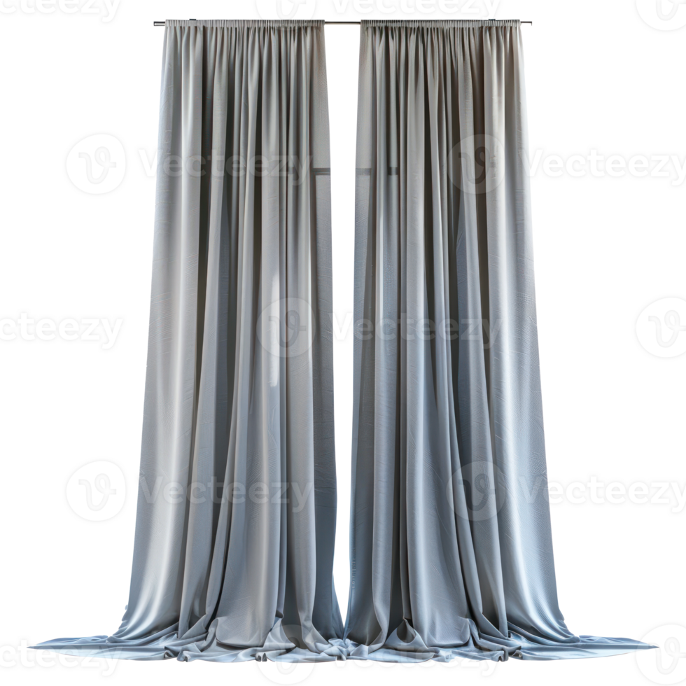 Modern Curtains side view full length isolate on white background, png