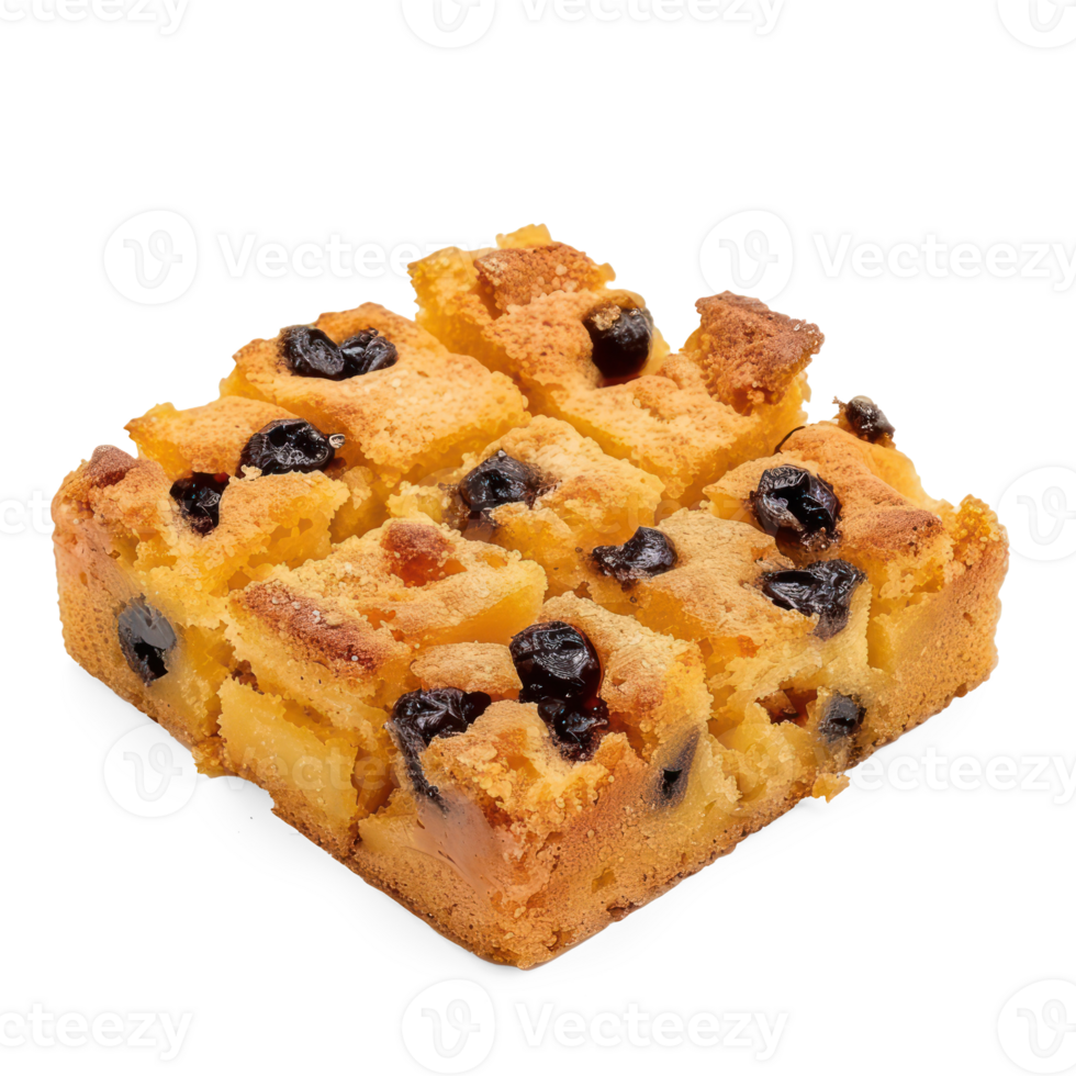 a square of cake with blueberries on it png