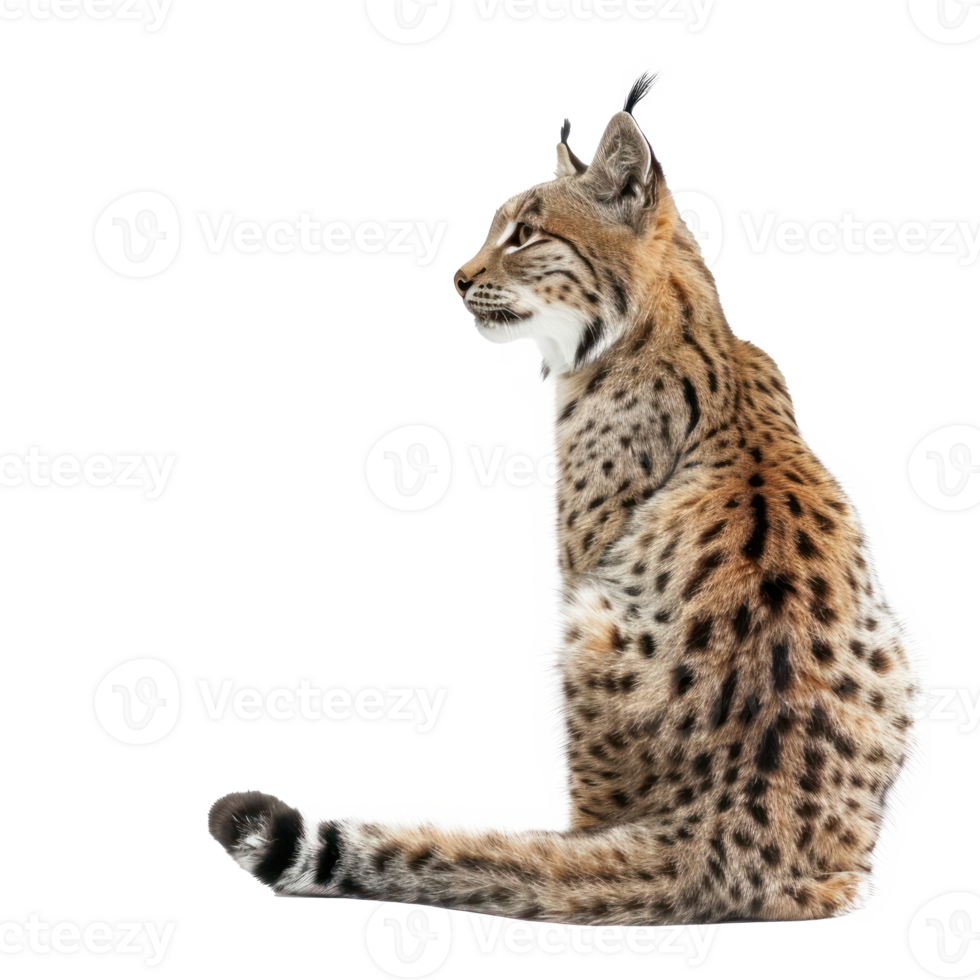 a lynx is sitting on a transparent background png