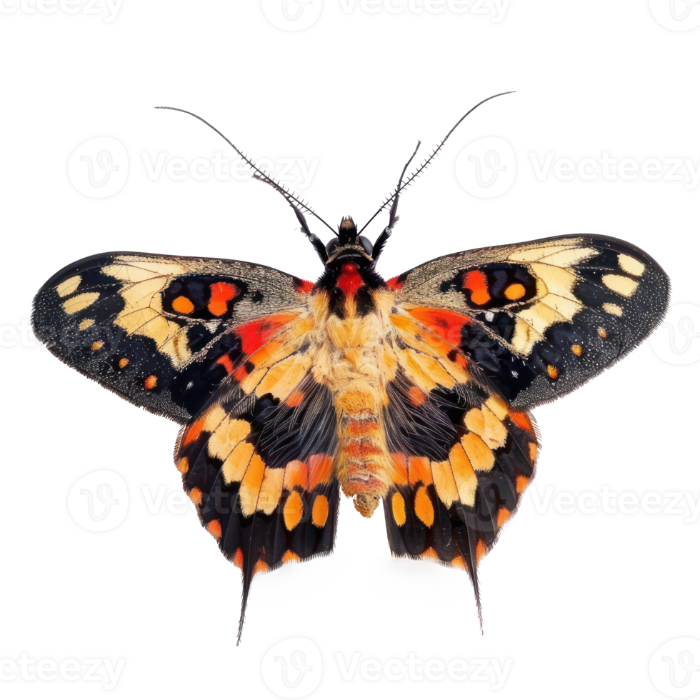 Lepidoptera front view full body isolate on white background png