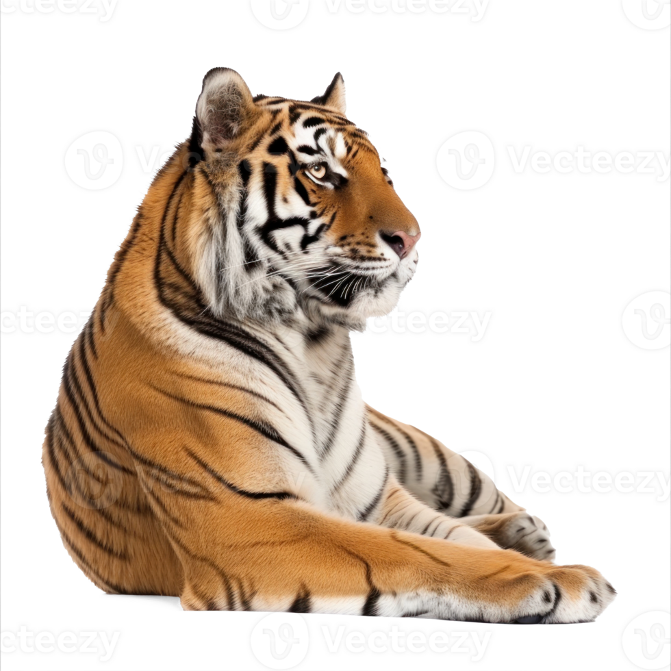 Royal tiger isolate on white background, png