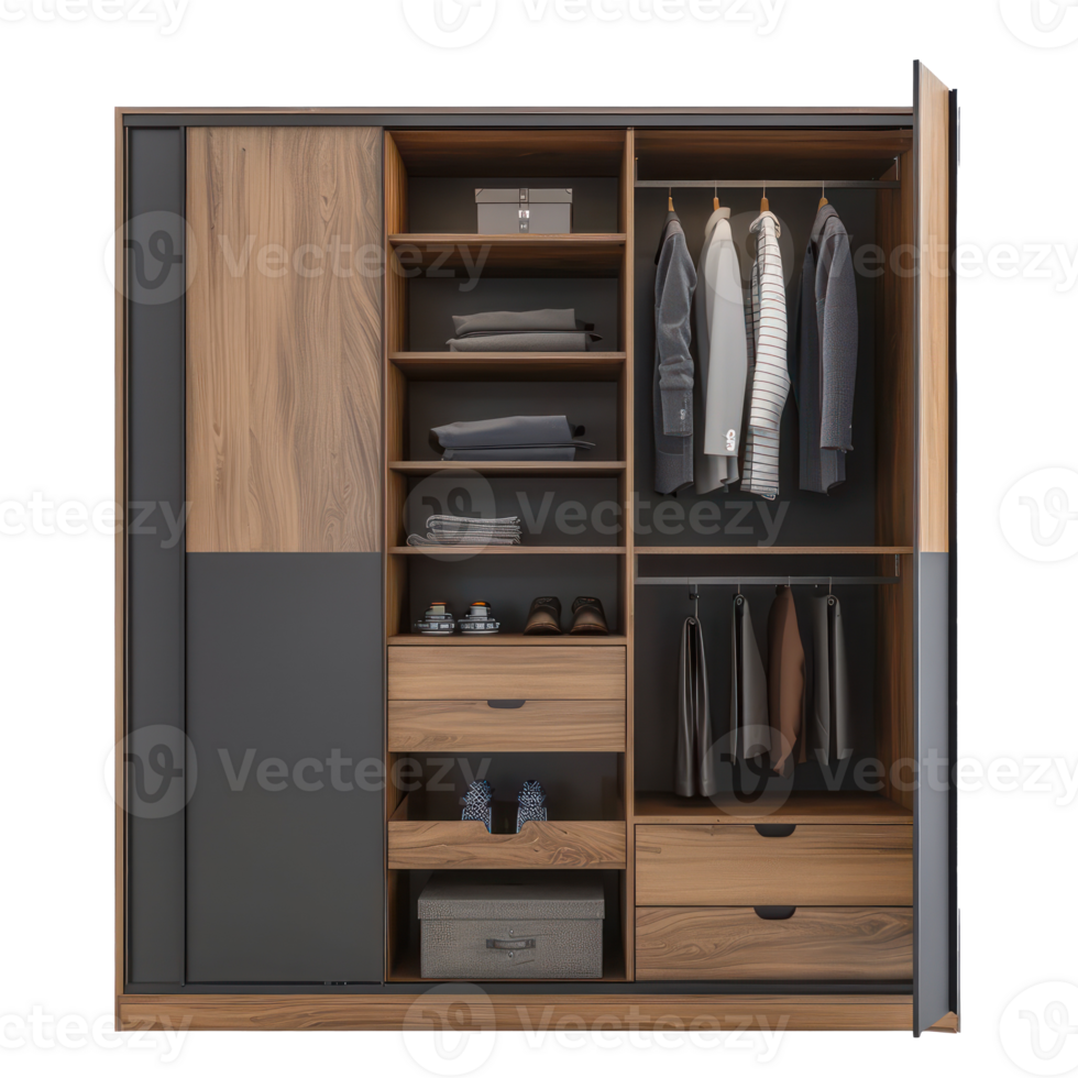 Modern Closet front view full length isolate on white background png