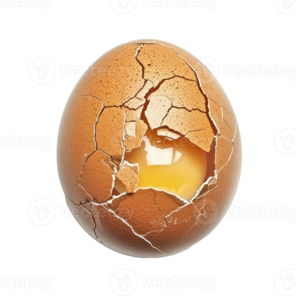 an egg cracked open on a transparent background png