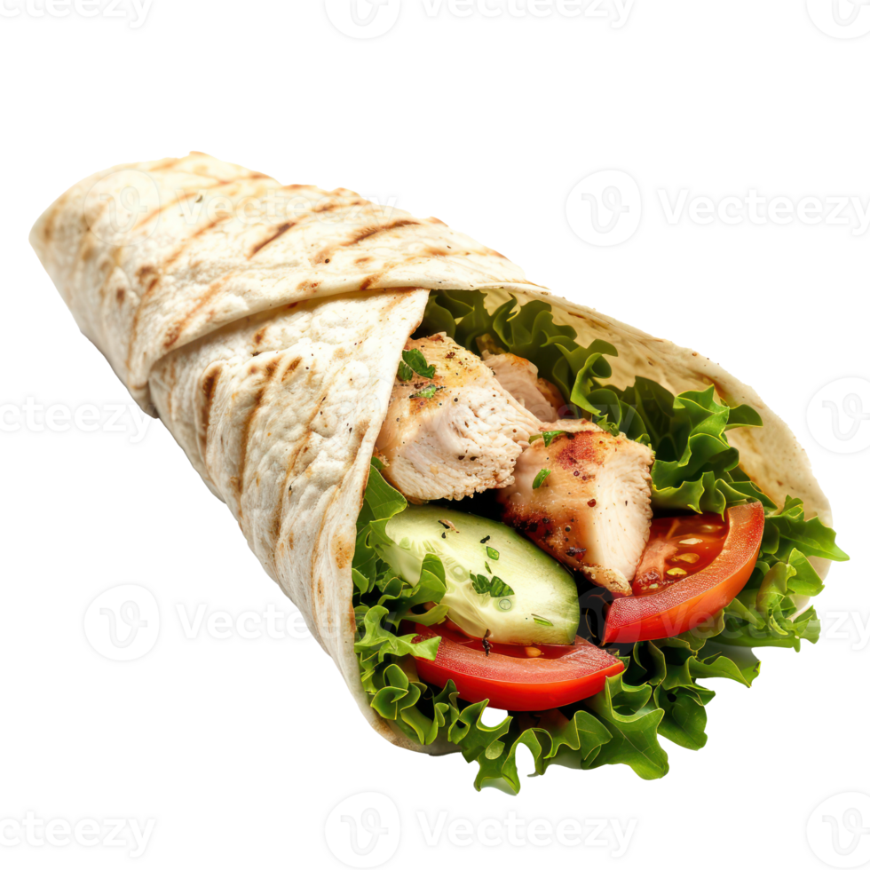 chicken wrap on a transparent background png