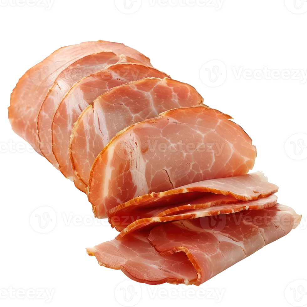 sliced ham on a transparent background png