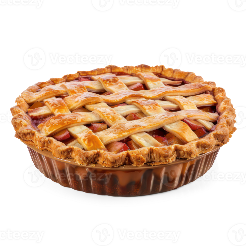 Apfel Kuchen mit Gitter auf ein Weiß Hintergrund 53648652 PNG